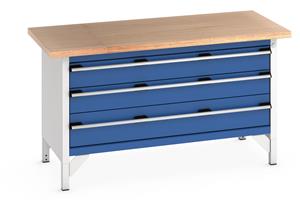 Bott Bench1500Wx750Dx840mmH - 3 Wide Drawers & MPX Top 1500mm Wide Storage Benches 41002169.11v Gentian Blue (RAL5010) 41002169.24v Crimson Red (RAL3004) 41002169.19v Dark Grey (RAL7016) 41002169.16v Light Grey (RAL7035) 41002169.RAL Bespoke colour £ extra will be quoted